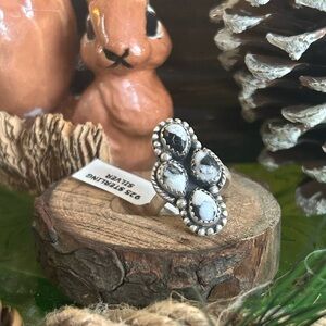 925 Sterling White Buffalo turquoise ring